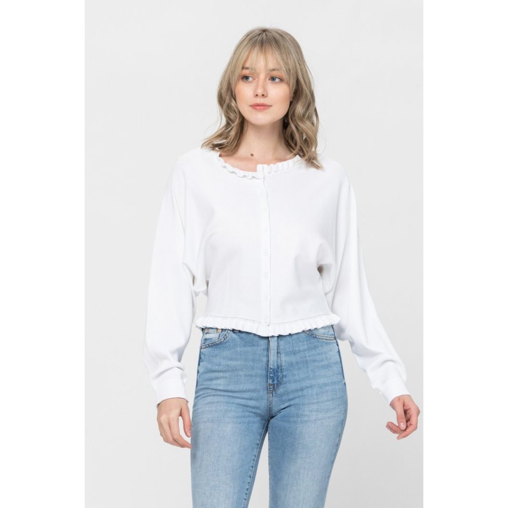 Off White Button Sweater Top